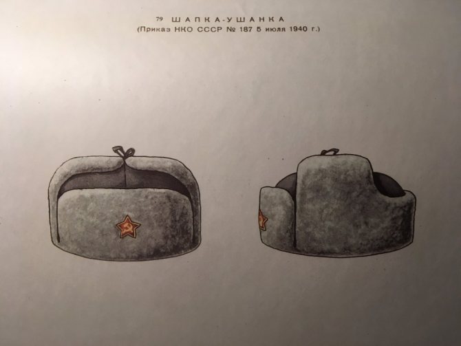 Шапка-ушанка (согласно приказу НКО CССР N187. Июль 1940 года).